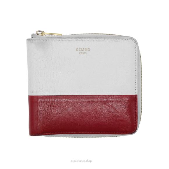 🔴 Celine Compact Zip Wallet - White/Red - Picture 1 of 7